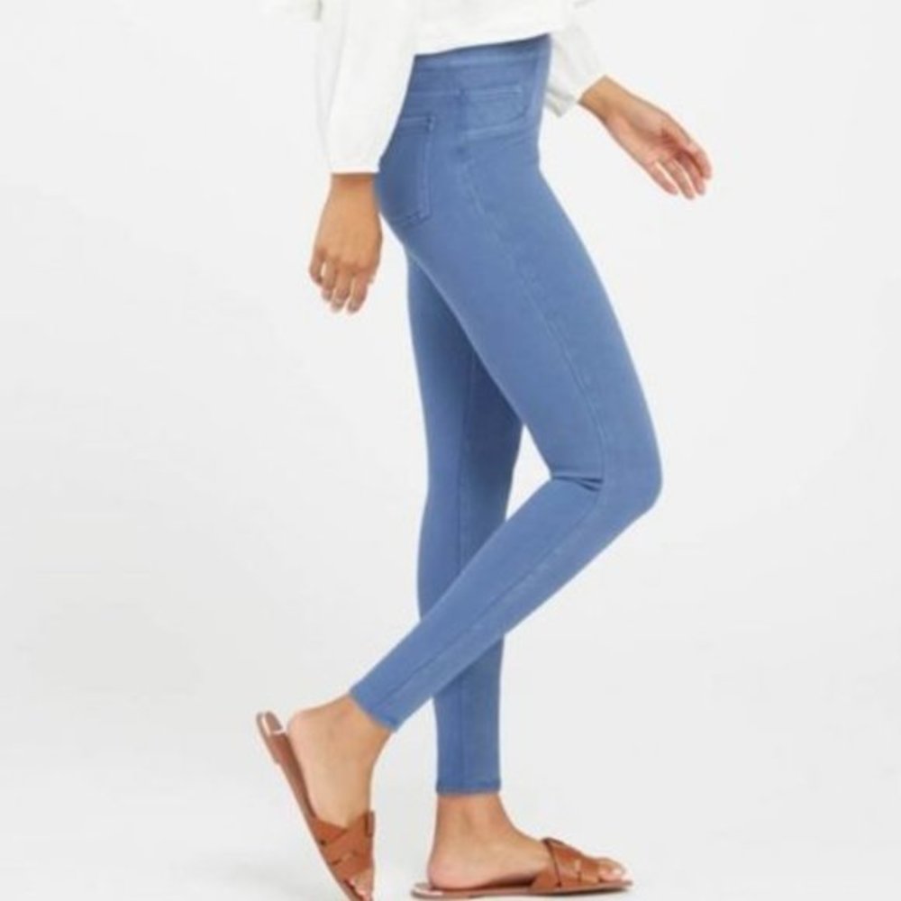 Spanx blue gray Ankle Jean-ish jeggings 27" inseam